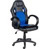 Homiam Enrico Coveri Sedia In Pelle PU Con Schienale Ergonomico Imbottito E Ruote, Poltrona Regolabile Con Poggiatesta Anti Cervicale e Braccioli Per Studio, Gioco e Ufficio
