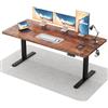Flamaker Scrivania regolabile in altezza, tavolo intero 160 x 60 cm, scrivania elettrica regolabile in altezza per seduta in piedi, scrivania per computer con funzione memoria, standing desk, marrone