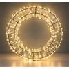 NLIGHTING Ghirlanda Luminosa di Natale 3D 50 cm, Cerchio 1000 Micro LED | Bianco Caldo, Filo Rame Argento, Luce Fissa, IP44 Interno Esterno, Cavo 5 m, Trasformatore Bassa Tensione