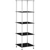 vidaXL Scaffale a 5 Livelli Nero 40x40x130 cm in Vetro Temperato