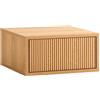 HOMN LIVING Comodino sospeso Florida con 1 cassetto Effetto Rovere, 40 cm (Larghezza) 35 cm (profondità) 19 cm (Altezza)