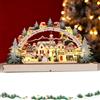 Pjjrdh Villaggio di Natale Luminoso in Legno con Arco LED - Casetta Natalizia Illuminata, Funziona con Batterie (Non Incluse),Villaggio Invernale 3D,Dettagli del Villaggio,Decorazioni Natalizie Regali-1set