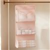 Generic Portaoggetti per letto dormitorio da appendere all'armadio, colore rosa: 3 | Organizer da appendere per armadio, 1/2/3 ripiani, in tessuto, per biancheria intima e calzini