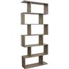 MA MAISON Libreria con Ripiani Sfalsati 80x23,5xh190,5 cm - 6 Scomparti, Legno, Design, Autoportante, Multiuso, Salvaspazio, Camera, Ufficio, Soggiorno, Cucina, Moderno - Colore Legno Venato