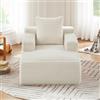 MOHUANG Divano chaise longue moderno senza ossa in velluto a coste, comodo divano letto / poltrona relax senza montaggio, poltrona sdraio per soggiorno, ufficio e appartamento, beige