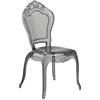 Biscottini Sedia in Policarbonato Smoke Fumé - Sedia Cucina e Soggiorno 53x50x97,5 cm - Stile Barocco Sala da Pranzo - Sedia in Plastica da Esterno per Cerimonie