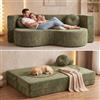 PEBFHSQW Boneless Divano-Letto Convertibile 200cm Divano letto matrimoniale Verde | Divano lavabile sfoderabile,nessun montaggio,imbottitura morbida in schiuma ad alta densità,soggiorno,camera ospiti e ufficio