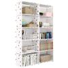 Sonhomay Libreria a due file con 10 scomparti, libreria fai da te | Libreria in metallo a forma di cubo per soggiorno, camera da letto, ufficio o cameretta dei bambini