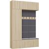 ARREDO DA CASA Mobile Ingresso Moderno 150x238 cm con Armadio, Scarpiera e Appendiabiti - Mobile Guardaroba Ingresso Chiuso con Schienale Imbottito e Apertura Tip-On Componibile MIT10 (Rovere chiaro/Grigio)