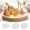 FUKPO 3 Pezzi Stampi per Candele Natalizie, Stampo Silicone Resina Natale | FUKPO Stampi in Silicone Resina Epossidica Gesso Natalizi Albero di Natale Casette