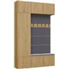 ARREDO DA CASA Mobile Ingresso Moderno 150x238 cm con Armadio, Scarpiera e Appendiabiti - Mobile Guardaroba Ingresso Chiuso con Schienale Imbottito e Apertura Tip-On Componibile MIT10 (Rovere/Grigio)