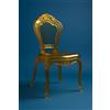Biscottini Sedia in Policarbonato Giallo Trasparente Scuro - Sedia da Cucina e Soggiorno 53x50x97,5 cm - Poltroncina Barocca Sala da Pranzo - Sedia Moderna in Plastica da Esterno per Matrimoni