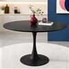 ZECIIYE Tavolo da pranzo rotondo 110 cm per 4-6 persone, nero moderno | Tavolo da cucina nero in MDF per sala da pranzo, soggiorno, bar, caffè, ufficio e piccola sala riunioni