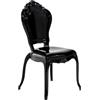 Biscottini Sedia in Policarbonato Nero - Sedia Cucina e Soggiorno 53x50x97,5 cm - Sedia Barocca Sala da Pranzo - Sedia in Plastica da Esterno per Cerimonie