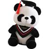 Generico Laurea 'orso panda, peluche laurea 'orso panda | Giocattoli per orsetti panda da laurea da 10 pollici,Black Hat Toys morbido peluche per la decorazione di laurea 2024 per la scuola materna elementare
