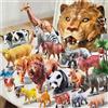 LUKIUP 46 statuette di animali della fattoria, giocattolo da fattoria, 26 personaggi di animali, 20 scenari, con contenitore per set da gioco, regalo (leone)