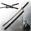 Swords and more Spada One Piece Katana Yubashiri In Legno Cosplay Zoro Fodero E Stand 102cm | Accessorio manga inoffensivo 500g, lama in bambù, stile Santoryu leggero, ideale per eventi anime, espositore incluso