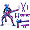 Sonostacle T13 Action Figure, Action Figure Snodabile Stampa 3D con Armi | Manichino Articolato Multigiunti, Combinazione Colori Rosso e Blu, Decorazioni Desktop per Appassionati Modellismo, Giocatori