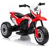 Baroni Toys Moto Elettrica Honda CRF450 per Bambini, Triciclo Elettrico 6V 4,5Ah, Velocità 3 km/h, Moto Cross Ride-On con 3 Ruote, Batteria Ricaricabile e Caricabatterie Incluso, Rosso