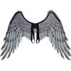 Xdyyjrasa Costume da Ala d'Angelo - Ala Cosplay Nera per Bambini Carnevale Halloween, Tessuto Non Tessuto 28, 4x21, 3 Pollici