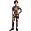 ZDSUHYIW Costume di Halloween per ragazzi, tuta da scheletro per carnevale, feste, body cosplay, feste a tema, tuta con stampa 3D, a maniche lunghe, skinny, costume di carnevale, cosplay