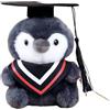 Generisch Pinguino in peluche con cappello da dottore, regalo di laurea 2026, con sciarpa colorata, 16 cm, per Bachelor Master (rosso)