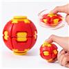 AEYAKA Helix Core Ball, Gioco Anti-Stress Rotante Ufficio - Rosso L6 | Palla rotante anti-stress. Compatta 5,8cm per tasca/scrivania. Silenziosa per concentrazione, ufficio e scuola.
