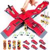 Momsiv - Set di 6 mini skateboard da dita e accessori per rampa, giocattolo divertente con rampa da skateboard, skate park, per bambini, 6 in 1