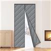 4UMOR Tenda magnetica isolante termica anti freddo, 120 x 210 cm, grigio | Antivento, Chiusura automatica, Tenda Isolamento Termico Porta d'ingresso, Installazione Senza Foratura, Risparmio energetico