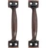 BE-TOOL Confezione da 2 maniglie per focolaio in bronzo rosso, 13,8 cm, per porte esterne in ferro, per cancelli, fienili, capannoni