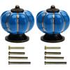Mgoodoo Pomelli per porta in ceramica, motivo: zucca, 2 pezzi, blu