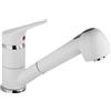 Schläfer 5004114 - Rubinetto Cucina con Doccetta Estraibile bianco, Miscelatore Lavello con Doccino 2 Modalità, Bocca Girevole 360°, Rubinetto per cucina Bianco in Ottone 2 getti.