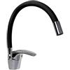 vetrine in rete Vetrineinrete® Miscelatore da lavello canna alta flessibile ricoperta in silicone vari colori rubinetto orientabile da cucina mobile monocomando 69367 (Nero) C27