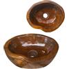 Lendo Online Lavabo da appoggio ovale in teak 30x25 / 40x30 / 60x40 cm - Lavandino in legno massello per bagno o WC - Superficie liscia - Prodotto naturale con venature uniche (30x25cm)