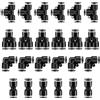 HAXIHA 24 Pezzi Kit Raccordi Pneumatici 10mm OD a Pressione-Aria Compressa,Con 6 Gomiti, 6 Rettilinei, 6 Divisori, 6 Tee,Raccordo Pneumatico per Connessione Rapida,Nero
