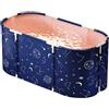 Yuehuamech Vasca da bagno pieghevole, vasca da bagno per doccia, pieghevole, blu | Con cuscino e schienale, telaio tubolare in PVC per bagno caldo e bagno ghiacciato, portatile, per doccia