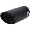 MAYANGYANG Terminale Scarico Auto 58mm universale nero/argento acciaio inox auto scarico posteriore tubo di tail silenziatore punta singolo outlet coda accessori(Noir)