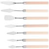 BESTOMZ 7 Pezzi Set di Coltelli in Acciaio Inox per Pittura a Olio Beige | Impugnatura in Legno, Punta Affilata e Forma Versatile, per Studenti e Aula D'arte, su Tela e Miscelazione