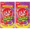 PUR Gum PUR Jumbo SOURZ Gomma da masticare | Senza aspartame | Con xilitolo | Aroma naturale | Fragola aspro, Uva aspro, 20 pezzi (confezione da 2)