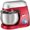 Bomann KM 6009 CB-Impastatrice Potente, Coperchio paraschizzi Trasparente, Regolazione Elettronica della velocità e Funzione pulsazioni, 40 Decibel, Acciaio Inossidabile, Colore: Rosso