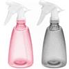 Lafefe Bottiglie spray in plastica da 500 ml, ricaricabili satinate, bottiglie spray regolabili per la pulizia, per giardinaggio, uso domestico, rosa e grigio, 2 pezzi