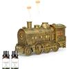 Lonyiabbi Diffusore di Oli Essenziali a Forma di Treno 300ML 2 Oli Essenziali (Dorato)
