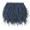 Vayliro Bordatura con piume di struzzo, bordatura a piume, per cucito, passamaneria, frange, 8-10 cm, con piume, frangia, nastro per abiti fai da te, accessori da cucito, costumi, 1 metro, blu navy