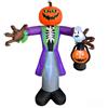 London Boutique Decorazione Halloween Gonfiabile Zombie 2,4 m con Luci LED | Zucca, Falciatore, Teschio, LED blu rotanti, Occhi rossi lampeggianti, Soffiatore 1,5 A, 6 picchetti