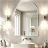 NEUWEABY Specchio da parete ad arco per bagno, specchio da bagno ad arco da 102 x 75 cm con cornice in metallo, specchio bianco per mantello, camera da letto, ingresso, soggiorno