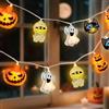 KATELUO Decorazioni di Halloween Luci, 3m 20 LED Zucca Hhalloween Luminosa, Halloweens Luci Stringa con Zucca e Fantasma, Decorazioni Halloweens per Feste, Giardini, Balconi, Terrazze，A