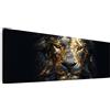 LUMASOUL Quadri Moderni Soggiorno - Quadri Camera da Letto - Poster da parete con cornice in legno e telaio - Stampe da Parete Motivi Animale - 120x40 cm
