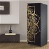 Targawerelax Adesivi per frigorifero decorativi 3d, adesivo per frigorifero che copre completamente la porta del frigorifero copre adesivi murali per decalcomanie da cucina, fiore mandala in oro nero