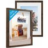 PHOTOLINI 3D cornici 30x40 cm rovere scuro, cornice profonda con vetro e passe-partout, set di 2 cornici per oggetti fino a 1,5 cm di profondità, legno MDF - perfetta per il fai da te e come regalo