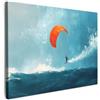 MuchoWow© Quadri Camera Da Letto Stampe Da Parete Quadro Su Tela Moderni | 40x30 cm - Decorazioni Murali Soggiorno Foto Quadretti Ingresso Casa Muro Kitesurfer - Arancione - Mare - Cielo